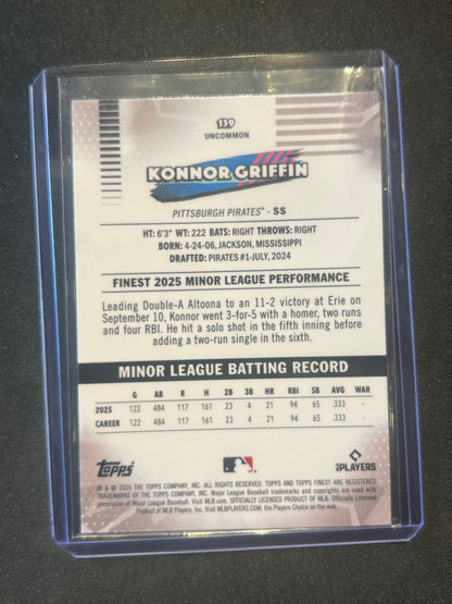 2026 Topps Finest Konnor Griffin Rookie Uncommon X-Fractor Pittsburgh Pirates
