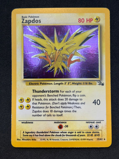 Zapdos (15) - Fossil (FO) LP Pokemon