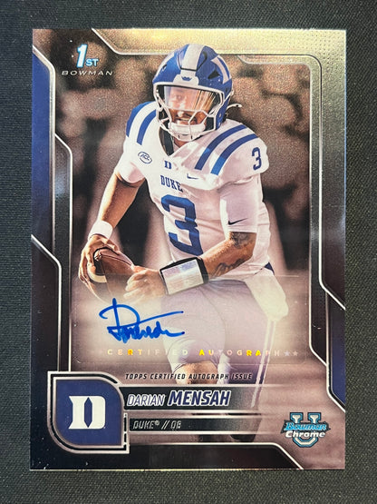 2025 Bowman Chrome University Darian Mensah Prospect Auto #BCA-DM Duke