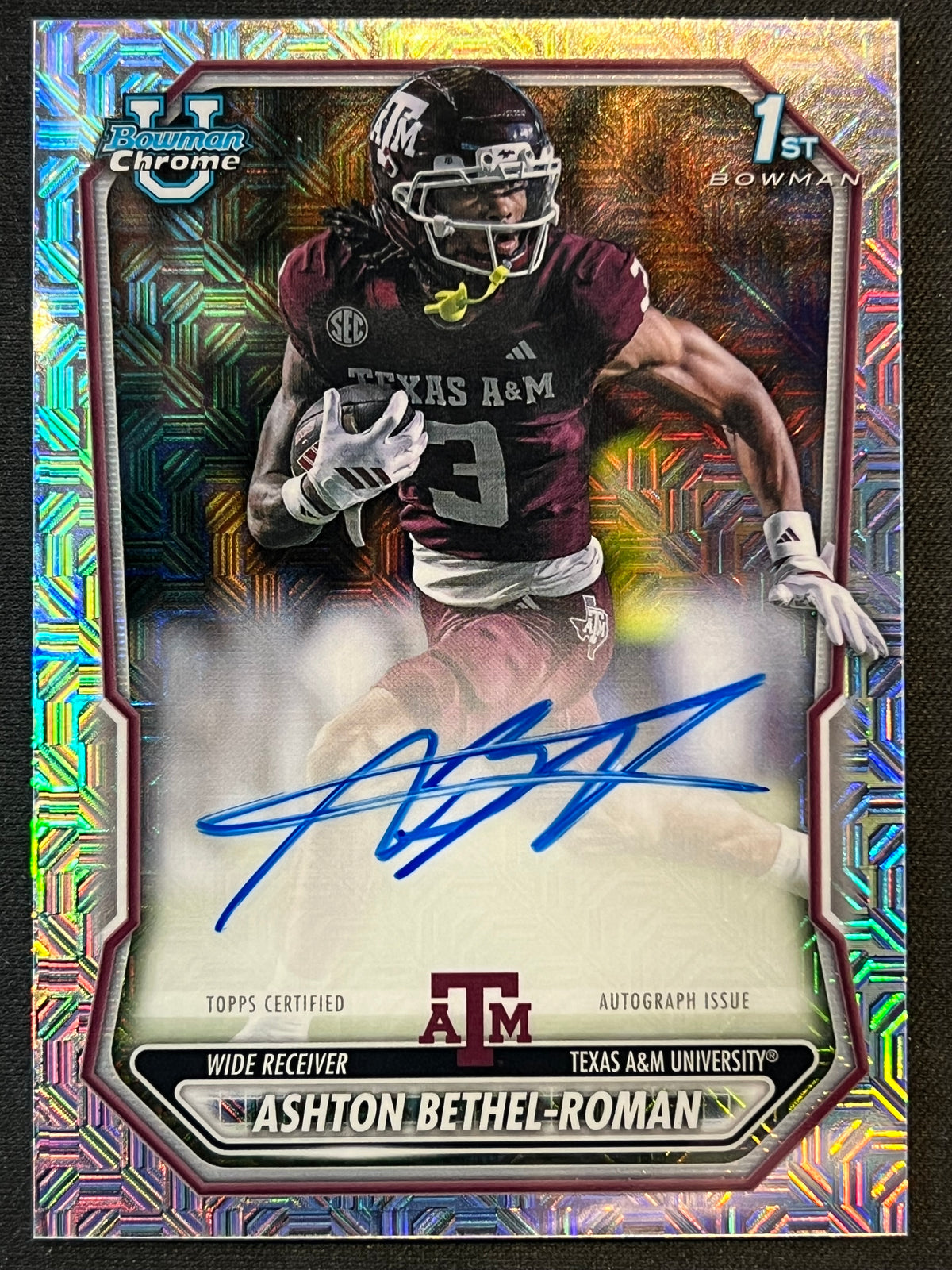 2026 Bowman Chrome U Ashton Bethel-Roman 1st Mojo Auto Aggies #BCPA-AB