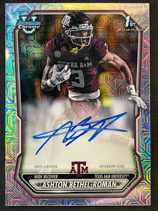 2026 Bowman Chrome U Ashton Bethel-Roman 1st Mojo Auto Aggies #BCPA-AB