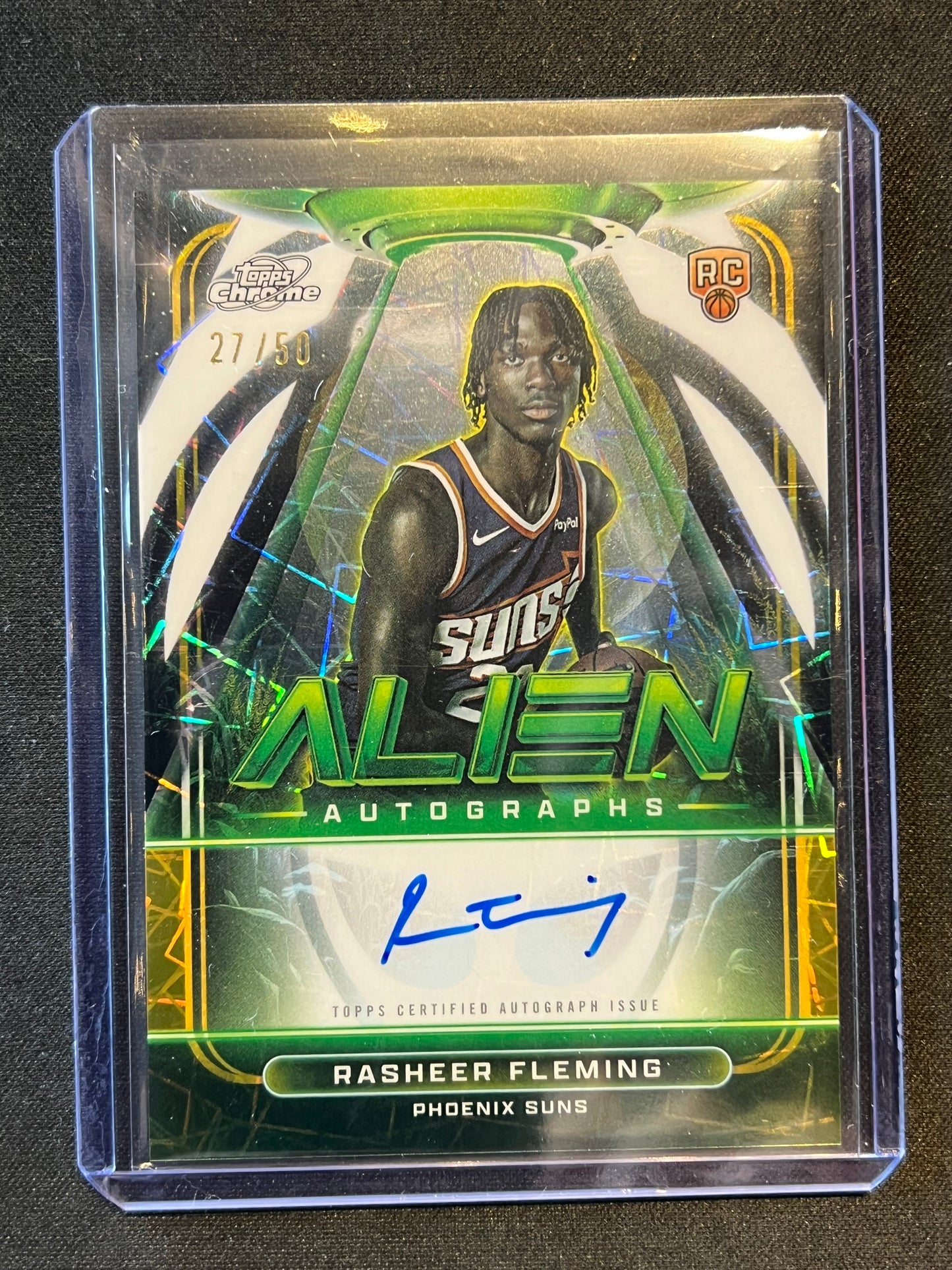 2025-26 Topps Chrome Cosmic - Rasheer Fleming Alien Autographs Gold /50 #AA-RF