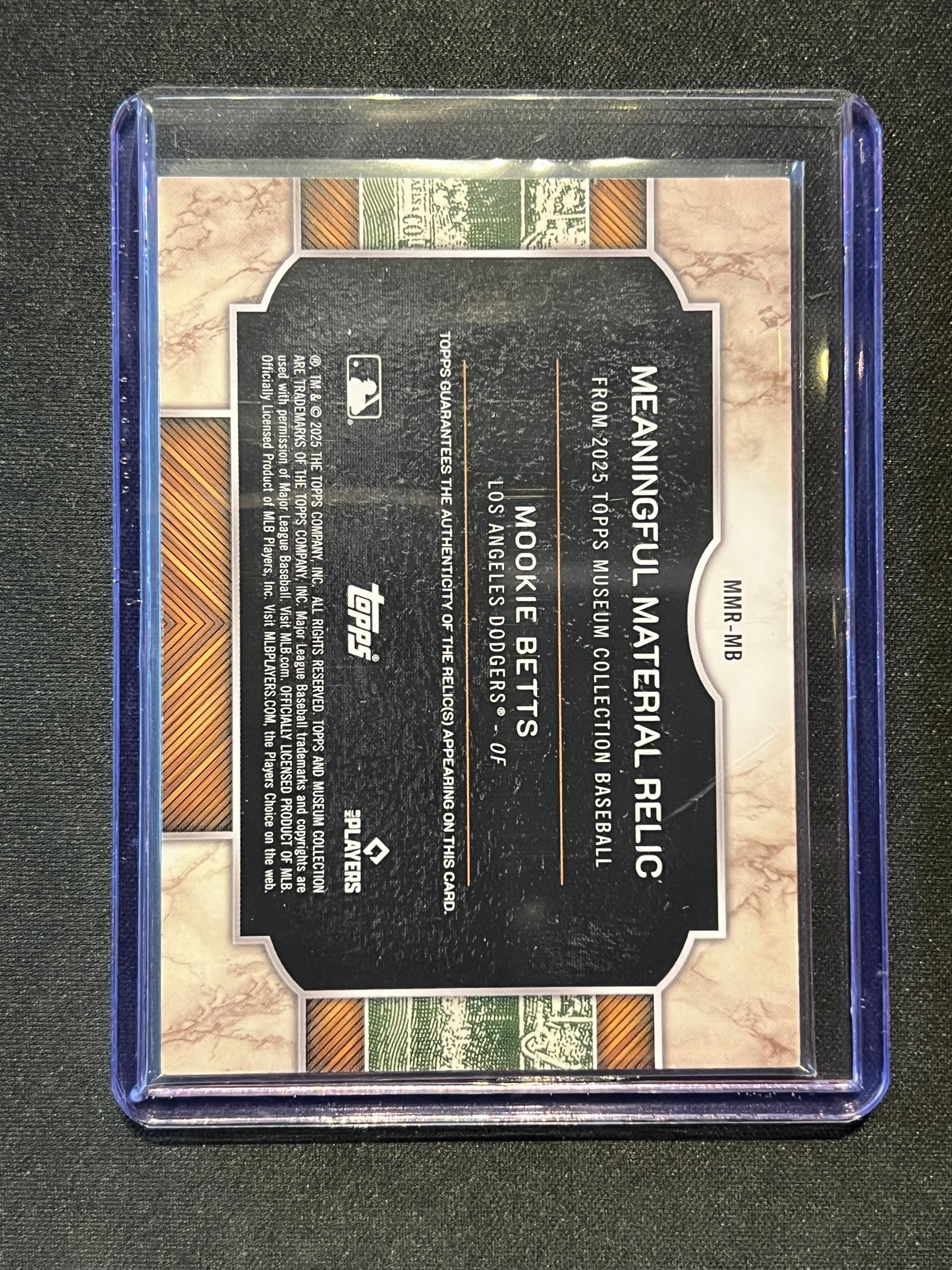 2025 Topps Museum Mookie Betts Gold Meaningful Material Jersey 33/49 #MMR-MB