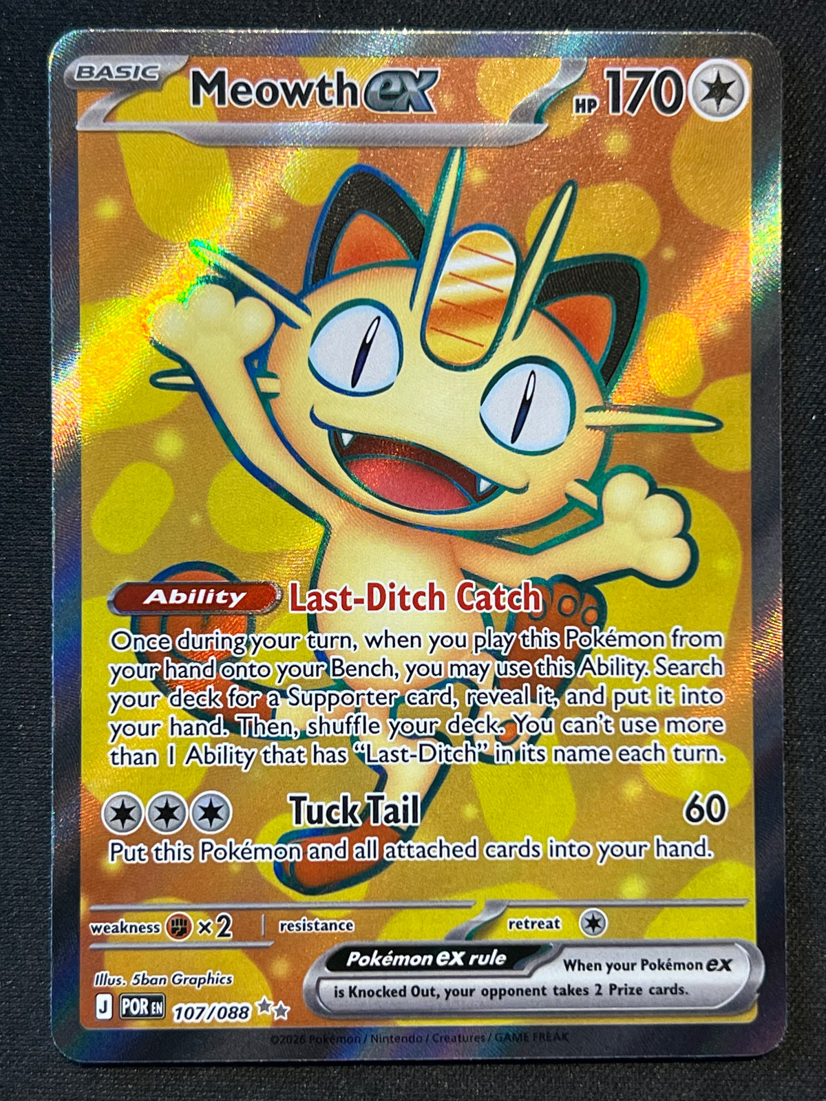 Meowth ex - 107/088 - ME03: Perfect Order (POR) NM Pokemon