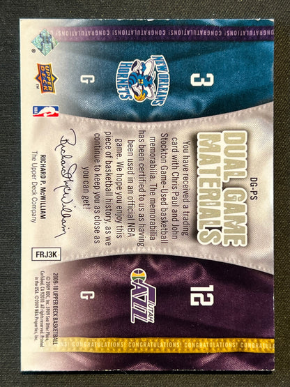 2009-10 Upper Deck - Dual Game Materials Chris Paul, John Stockton #DG-PS (MEM)