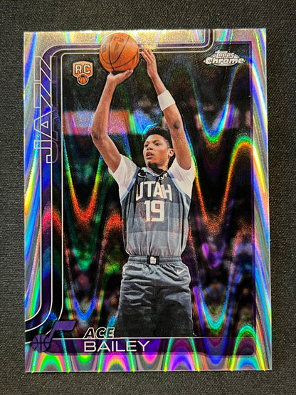 2025-26 Topps Chrome Update Ace Bailey RayWave Refractor RC Rookie #155 Jazz