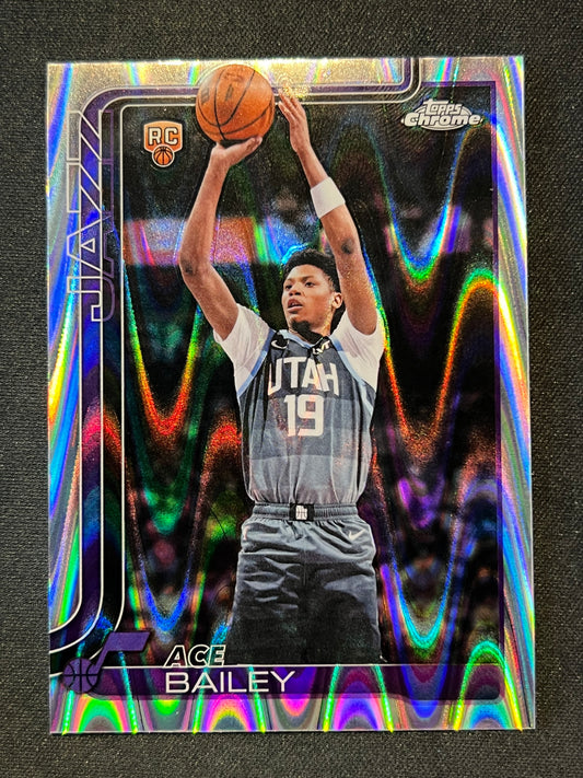 2025-26 Topps Chrome Update Ace Bailey RayWave Refractor RC Rookie #155 Jazz