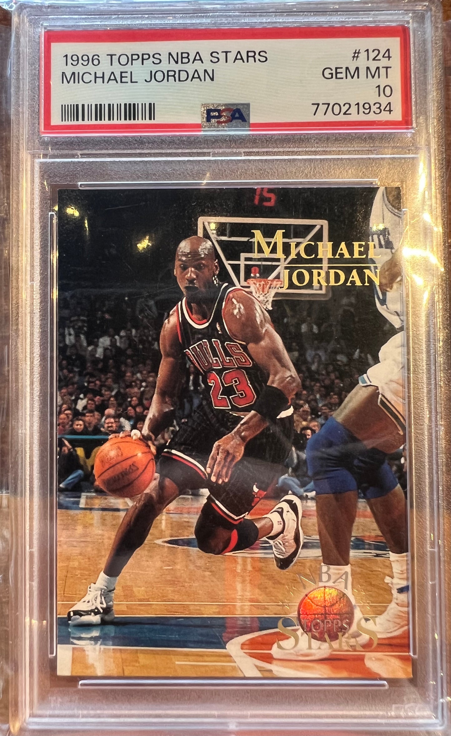 1996 Topps NBA Stars Michael Jordan #124 Chicago Bulls PSA 10 Gem Mint