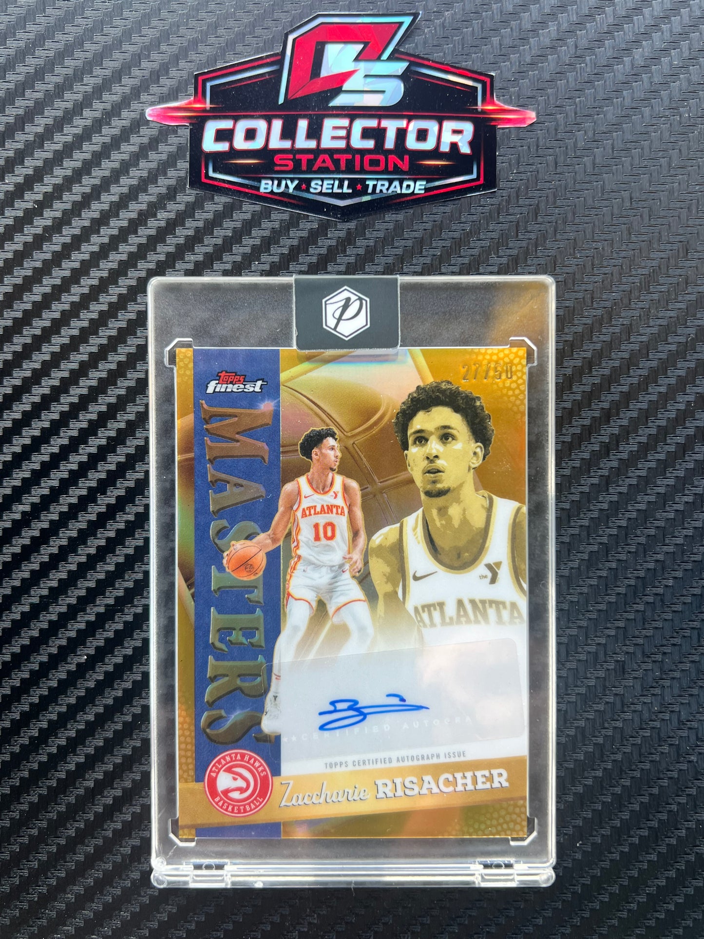 2025-26 Topps Finest Zaccharie Risacher Masters Auto Gold #/50