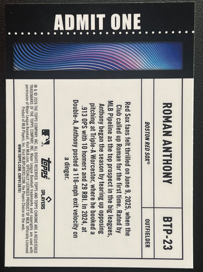 2026 Topps Chrome #BTP-23 Roman Anthony Big Ticket Players Logofractor
