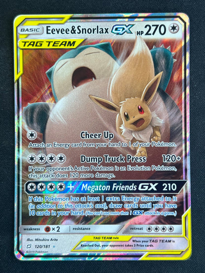 Eevee & Snorlax GX - SM - Team Up (SM9) NM Pokemon