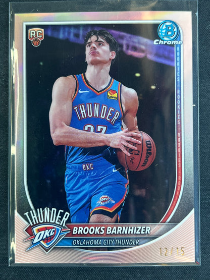 2025-26 Bowman Brooks Barnhizer Chrome RC Rose Gold #/15 Thunder