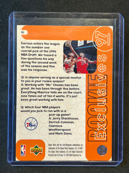 1996-97 Upper Deck - Rookie Exclusives Allen Iverson #R1 (RC)