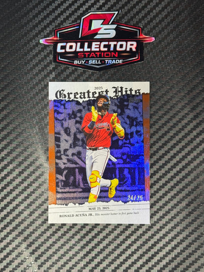 Topps Series 1 2026 Greatest Hits Ronald Acuna Jr Orange /25 #GH-19