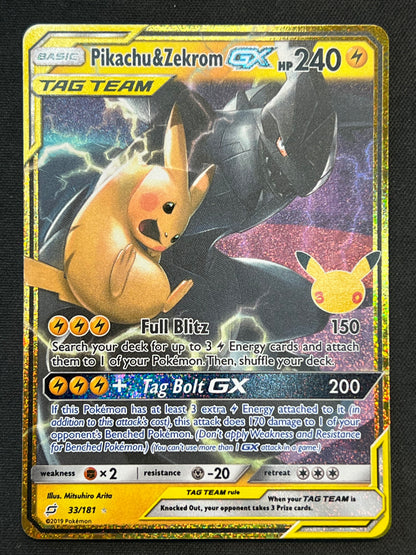 Pikachu & Zekrom GX - ME: 30th Celebration Classic Collection (30C) NM Pokemon