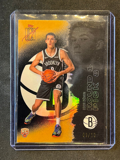 2025-26 Topps Signature Class Egor Demin Rookie RC Black Gold Foil 09/10 #105 Nets