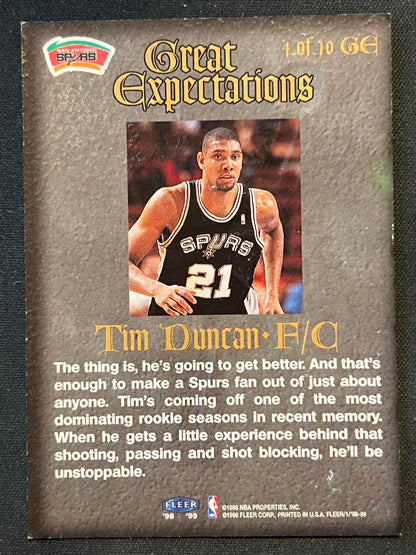 1998-99 Fleer Tradition - Great Expectations Tim Duncan #4 GE