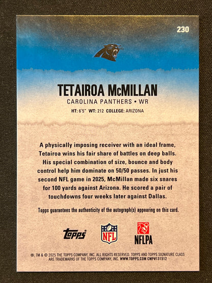 2025 Topps Signature Class Football Tetairoa McMillan RC Auto /275 #230