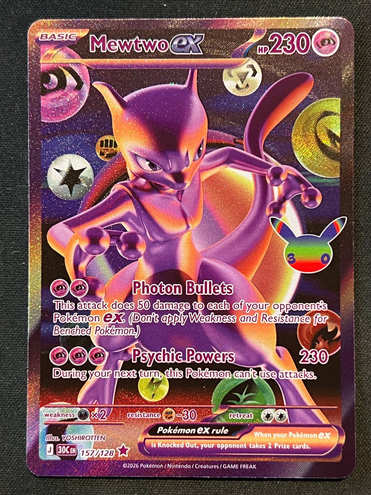 Mewtwo ex - 157/128 - ME: 30th Celebration (30C) NM Pokemon