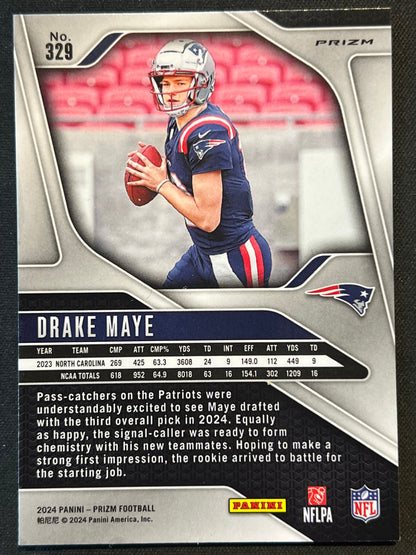 2024 Panini Prizm - Rookies Drake Maye #329 Red White & Blue Prizm (RC)