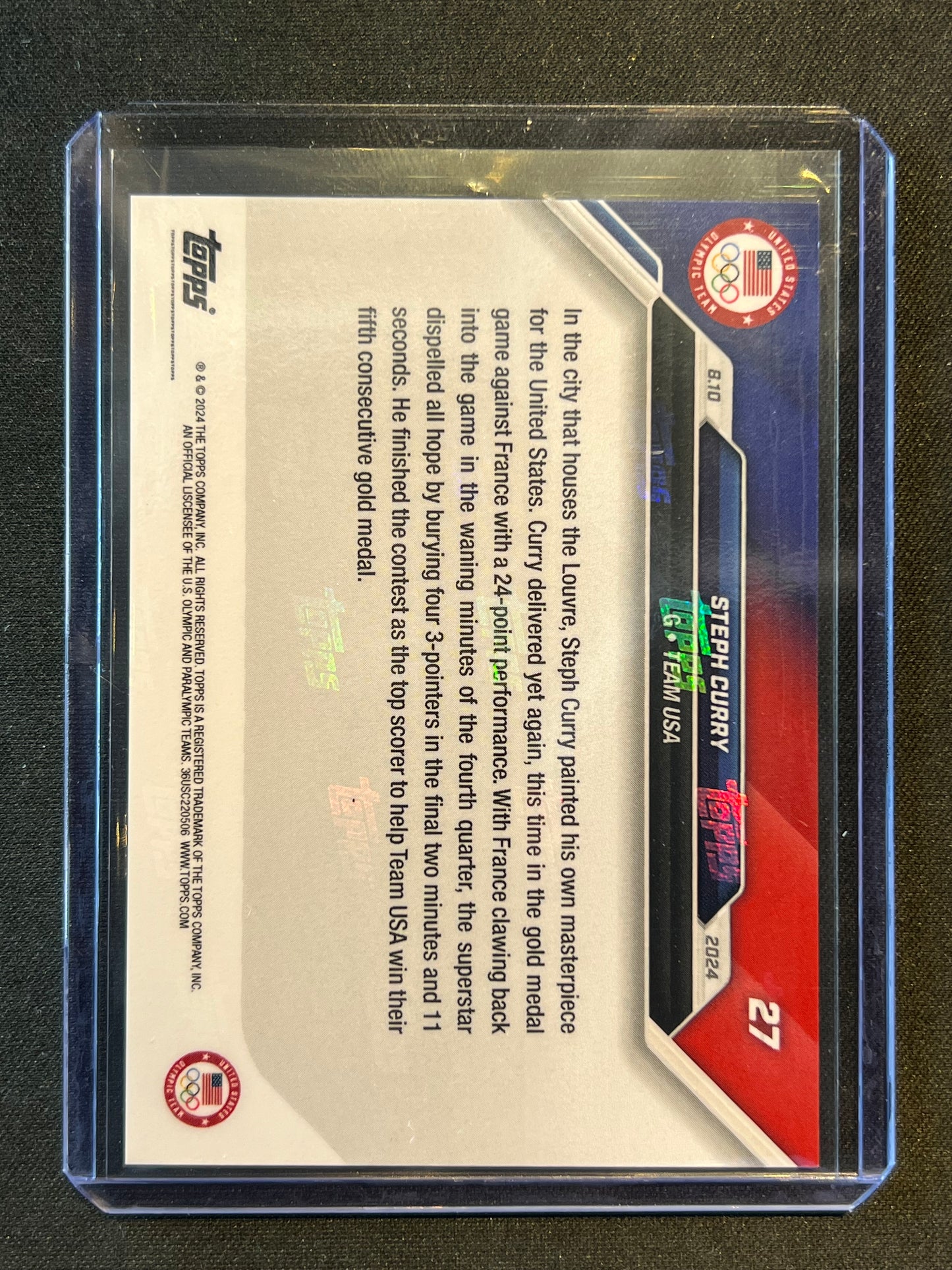 2024 Topps Now Olympic/Paralympic Games #27 Steph Curry