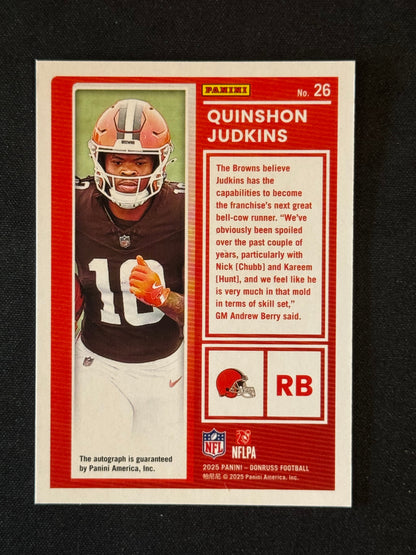 2025 Panini Donruss The Rookies Quinshon Judkins Autograph /299 #26