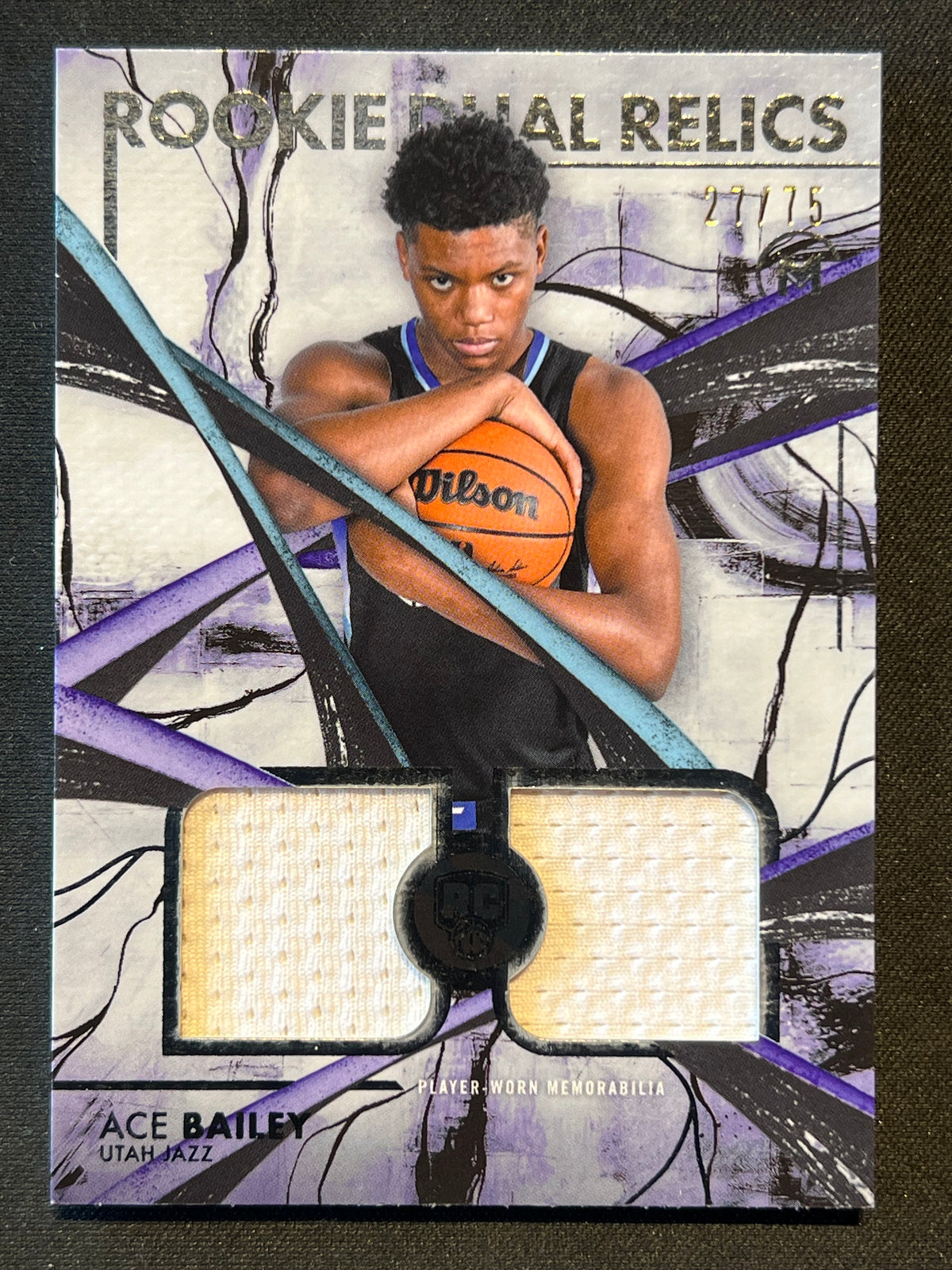 2026 Topps Motif Ace Bailey Rookie Dual Relics Utah Jazz RC Patch 27/75 #MRD-AB
