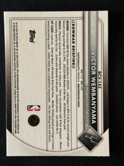 2025-26 Bowman Basketball Victor Wembanyama Chrome Reptilian Refractor #BCV-143