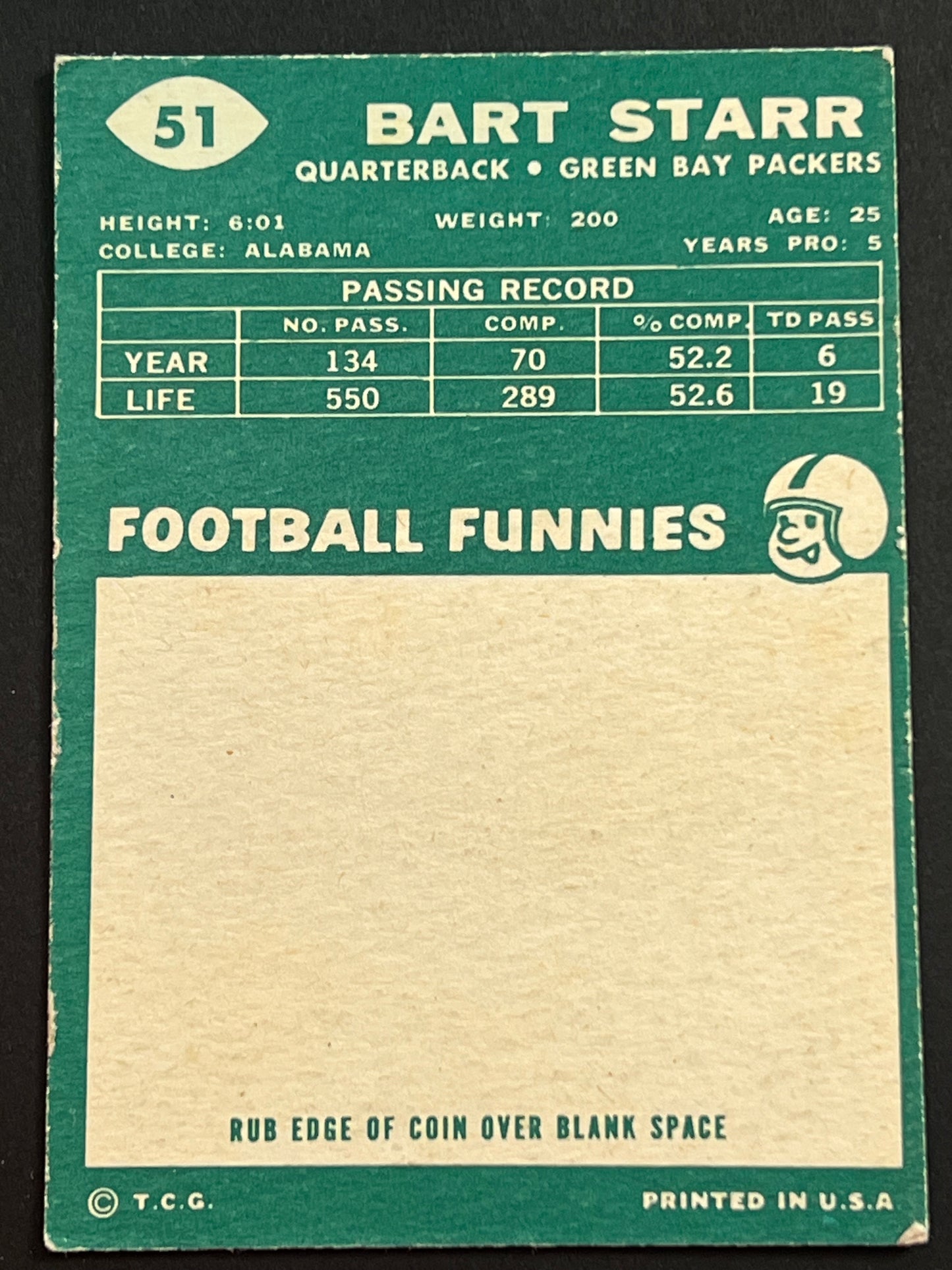 1960 Topps - Bart Starr #51