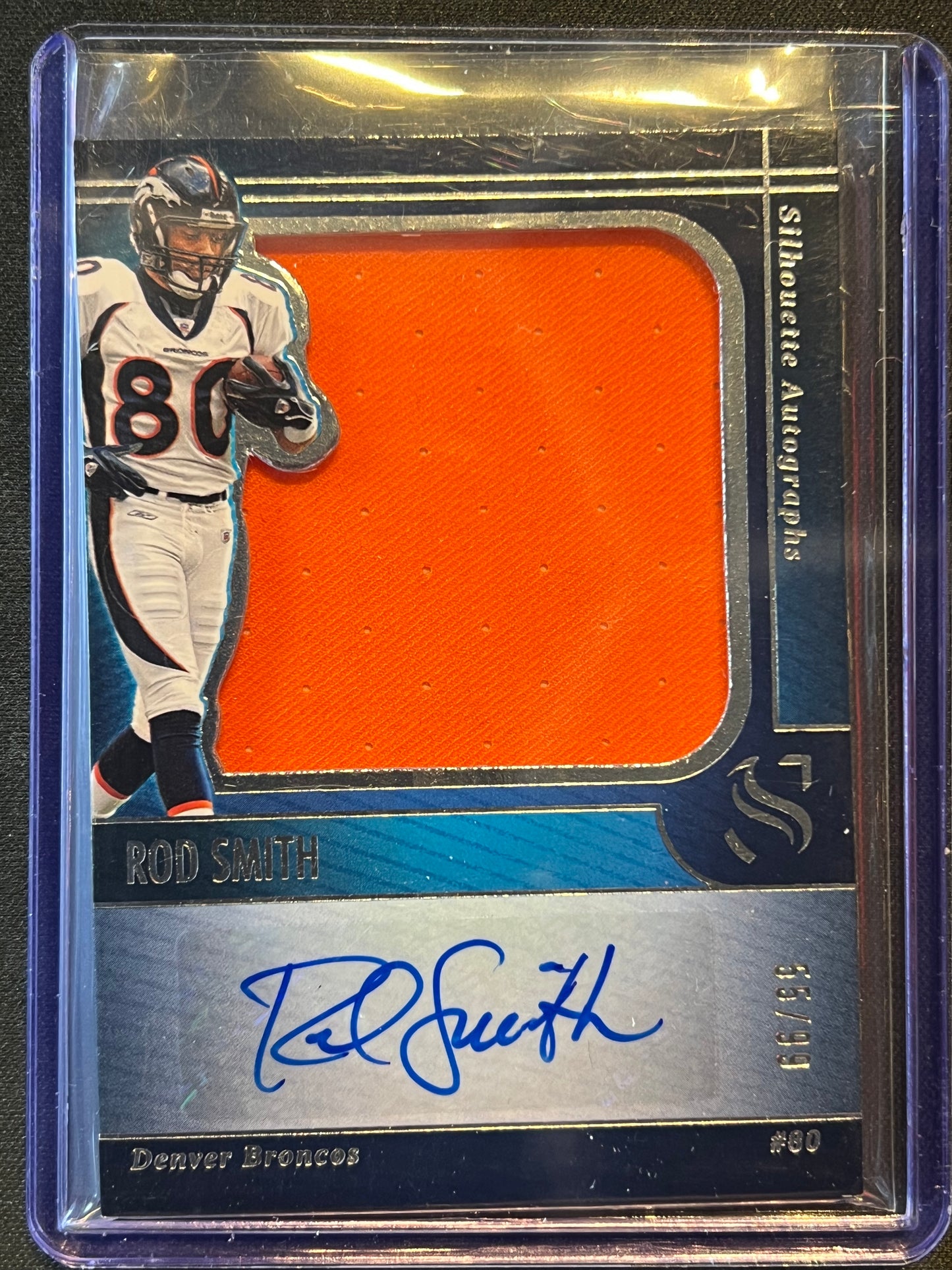 2025 Panini Silhouette Rod Smith #SA-RSH Jersey Patch Auto /99 Broncos