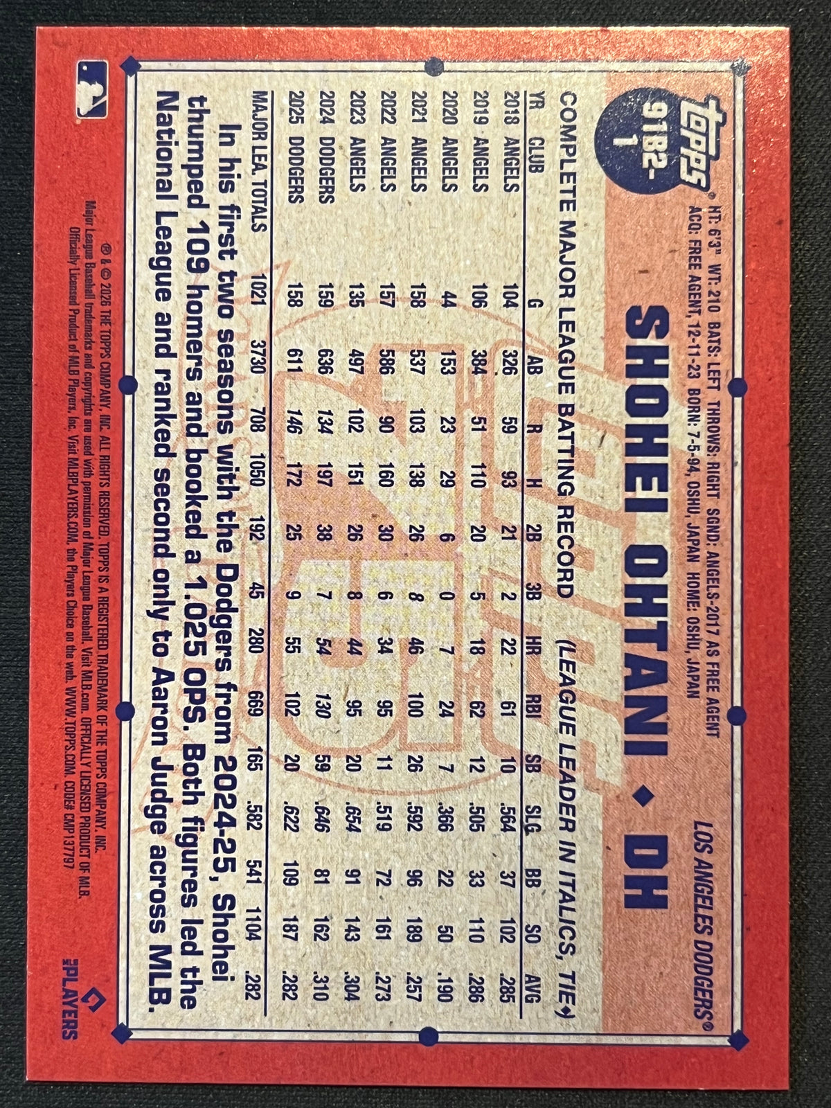 2026 Topps Series 2 Shohei Ohtani Crackle Foil #91B2-1 Dodgers