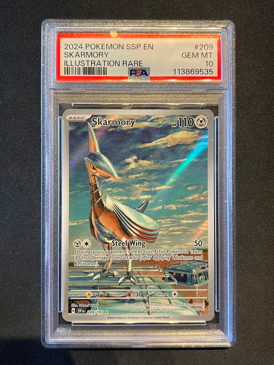 Pokemon Skarmory - 209/191 - SV08: Surging Sparks (SSP) PSA 10