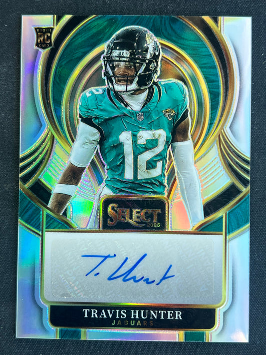 2025 Select Travis Hunter Silver Prizm Select Signatures Auto RC SIP-THR Jaguars