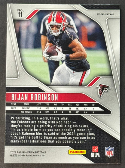 2024 Panini Prizm Bijan Robinson Black & White Checker Prizm #11