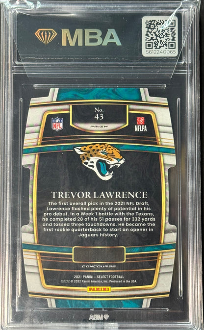 2021 Panini Select Concourse Trevor Lawrence Black & Gold Prizm Die-Cut #43 MBA 9