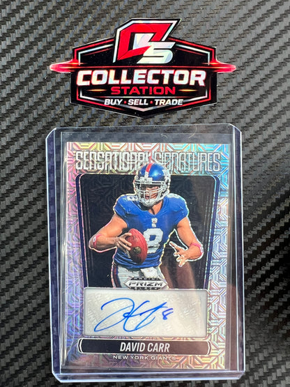 2025 Panini Prizm Black David Carr Sensational Signatures Mojo Prizm /25