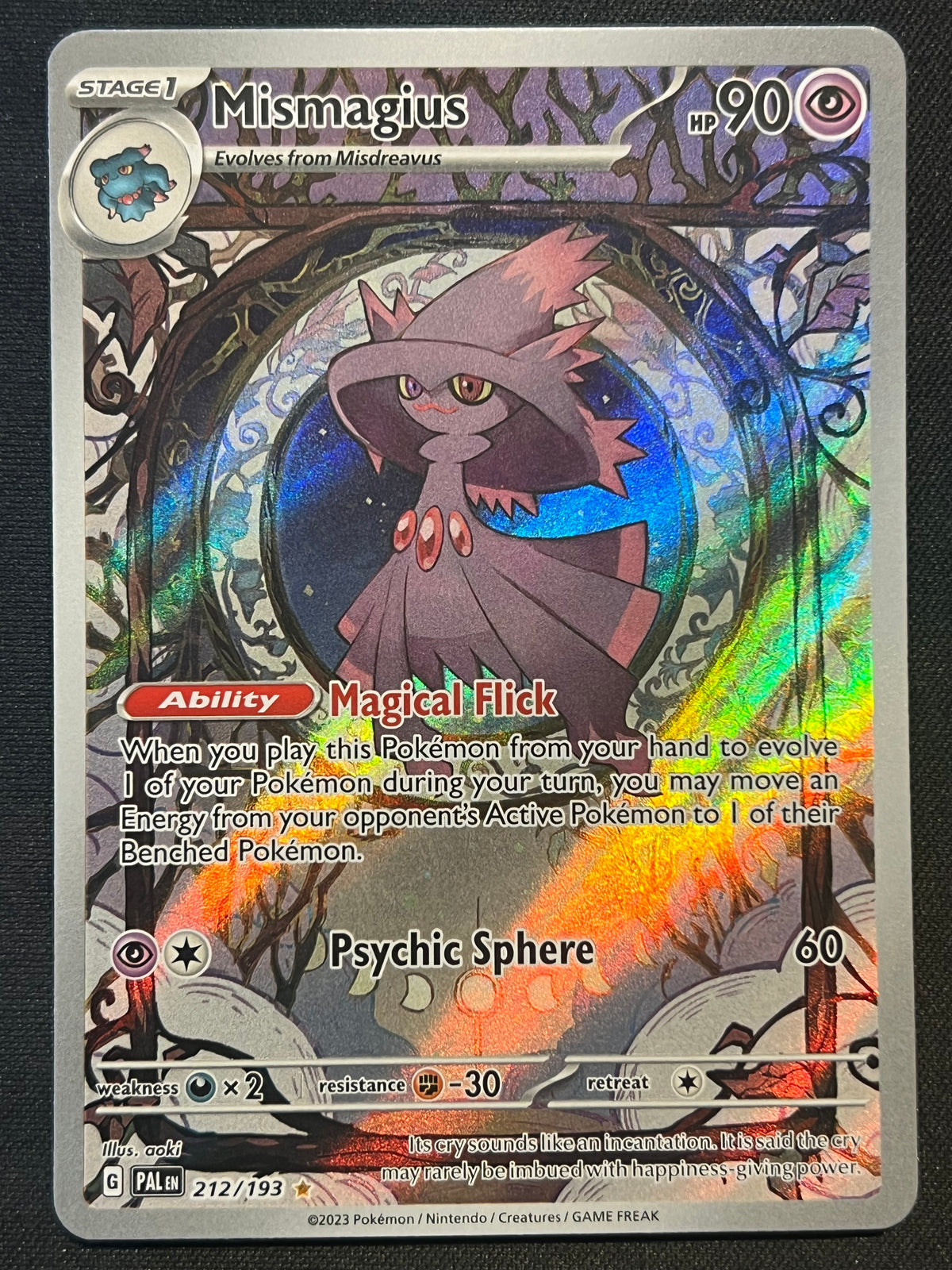 Mismagius - 212/193 - SV02: Paldea Evolved (PAL) NM Pokemon