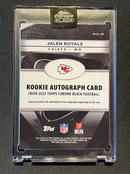 2025 Topps Chrome Black Jalen Royals #RAU-JR Auto RC Chiefs