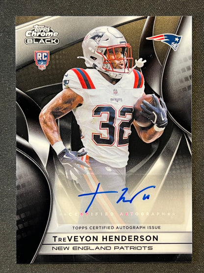 2025 Topps Chrome Black TreVeyon Henderson Rookie Auto RC #RAU-THE Patriots