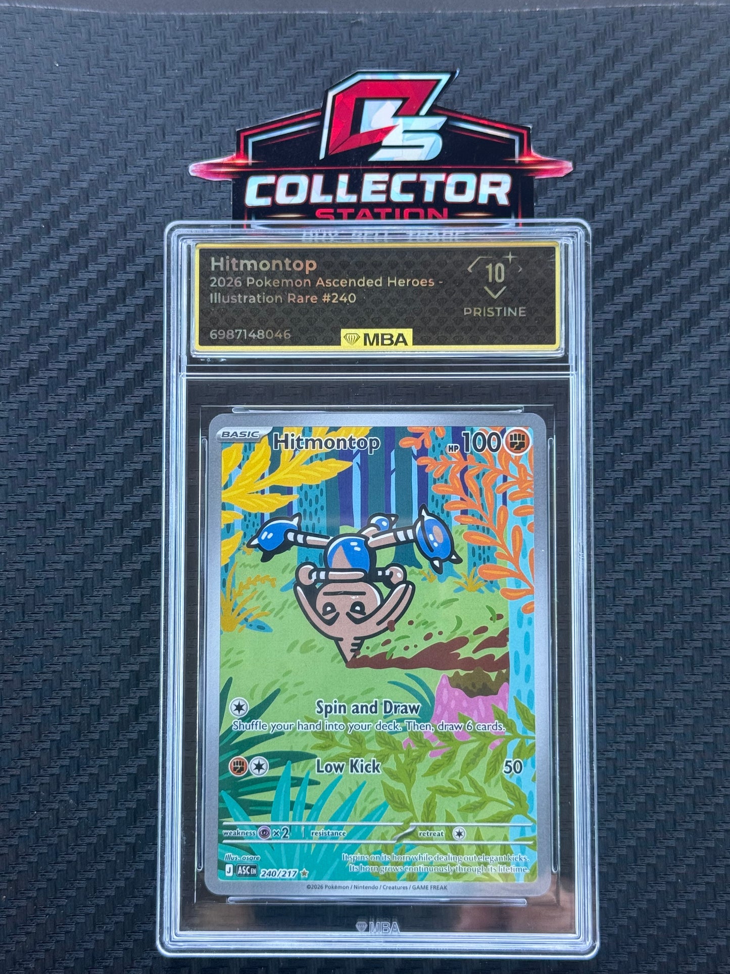 Hitmontop - 240/217 - ME: Ascended Heroes (ASC) MBA 10 Pristine Black Label