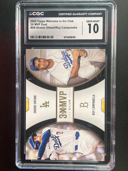 2025 Topps - Welcome to the Club MVP Ohtani-Campanella #D8 CGC 10