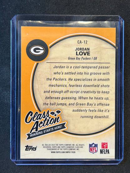 2025 Topps Signature Class #CA-12 Jordan Love Class Action 06/50 Color Match