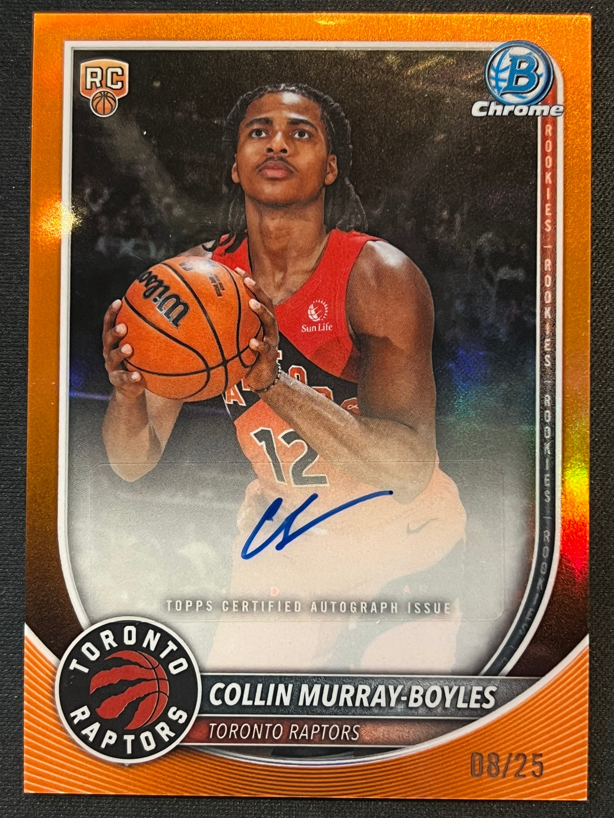 2025-26 Bowman Chrome Collin Murray-Boyles True Orange Auto RC /25 #BCA-CMB