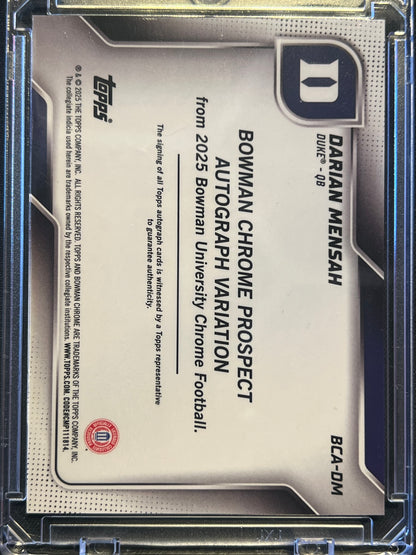 2025 Bowman Chrome University Darian Mensah Prospect Auto #BCA-DM Duke