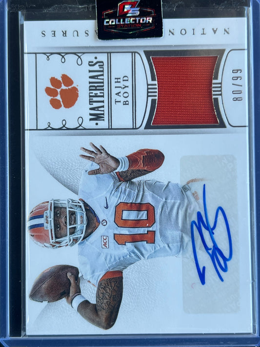 2015 Panini National Treasures College - Materials Signatures Tajh Boyd 80/99 #92 (AU,MEM)