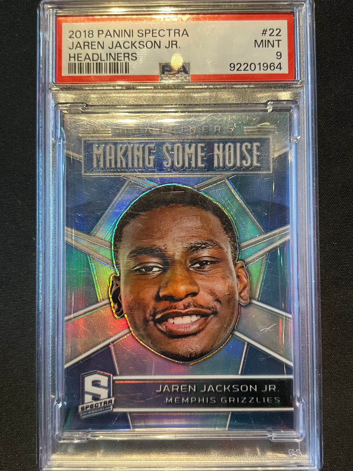 2018-19 Jaren Jackson Jr. Spectra Headliners RC Silver Prizm Holo SSP PSA 9