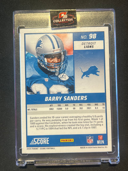 2024 Panini Score Barry Sanders Extraterrestrial Refractor SSP #98