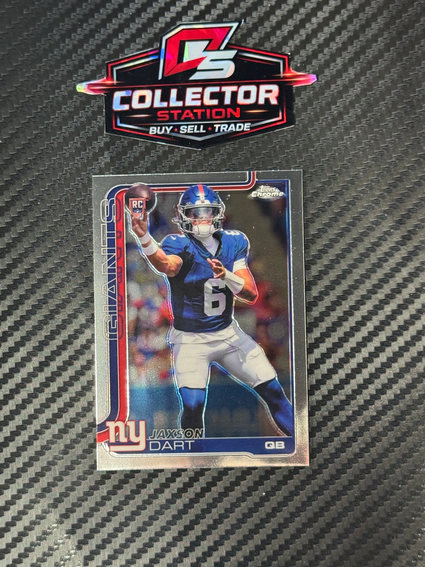 2025 Topps Chrome Football Jaxson Dart Base RC #306 Giants