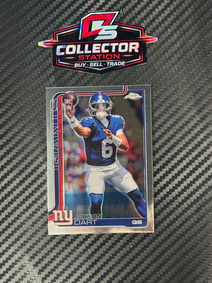 2025 Topps Chrome Football Jaxson Dart Base RC #306 Giants