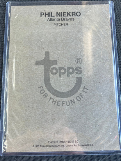 1980 Topps Super - Phil Niekro Gray Back